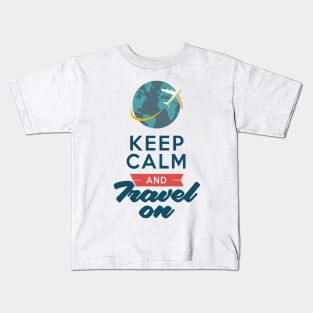 Keep Calm and Travel on an Airplane Kids T-Shirt